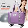 Extra-Large Expandable Travel Duffel with Wheels: Wet/Dry Separation, Lightweight & Practical for Prenatal Storage & Business Trips.