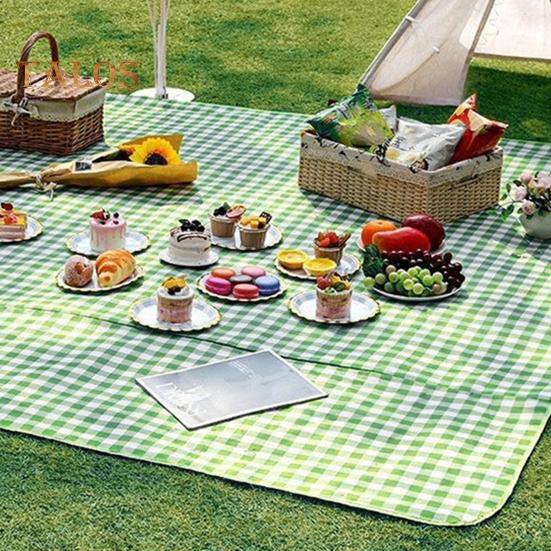 Utomhus Picknickfilt Bärbar Extra Stor Vattentät Sandtät Strandmatta Vikbar Rektangel Camping Fuktsäker Matta med Bärrem