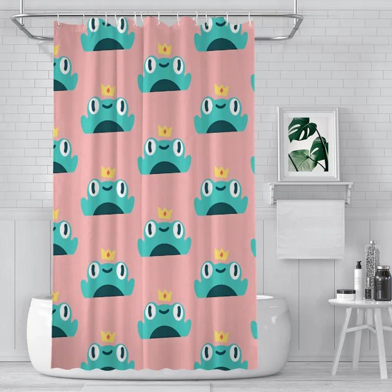 B-Froggio Koupelnové sprchové závěsy Žába Milovník domácích mazlíčků Vodotěsný Dělicí závěs Vtipné doplňky bytové dekorace&5