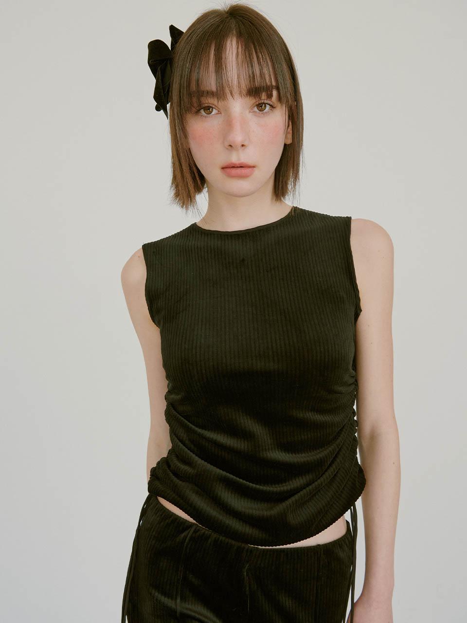 Sleepy Bear String Tank Top Black M