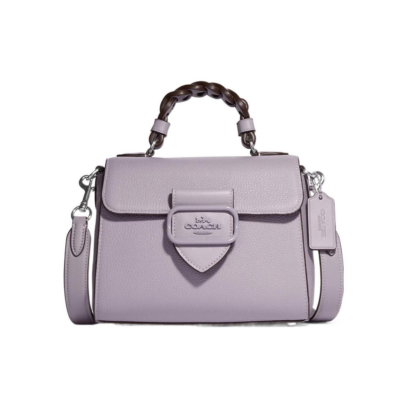 

New COACH Morgan Leather Briefcase, Handbag, Crossbody Bag Regular Women s Taro Purple CJ618-SVM4 21.1*10.9*16.0CM