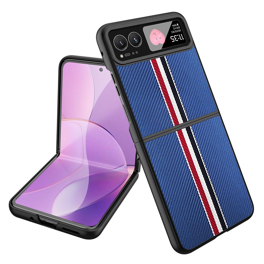 For Motorola Razr 40 5G Phone Case Colorful Stripes Pattern with Rear Screen Film