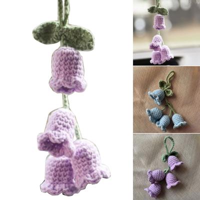 Sino de Campanula Espelho Retrovisor Carro Ornamento Pendente para Mulher Menina Pingente Tricotado para Mochilas Chaveiros Decoração Interior Carro