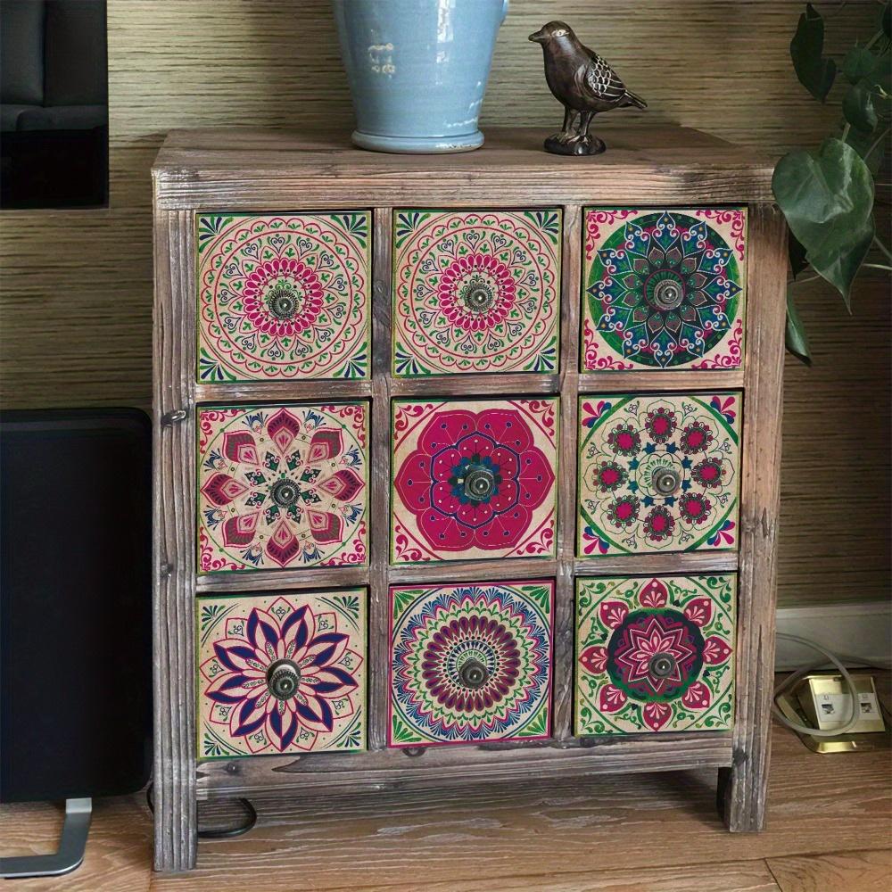 24 Stück Fliesenaufkleber zum Abziehen und Aufkleben für Küchenrückwand, farbenfrohe Fliesen im mexikanischen Stil, zum Aufkleben auf Wandfliesen, selbstklebende Wandaufkleber für Küche und Badezimmer