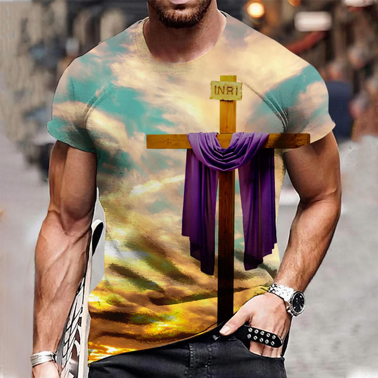 

Футболка с коротким рукавом и круглым вырезом в европейском и американском стиле с крестообразным принтом, топ XL жёлтый