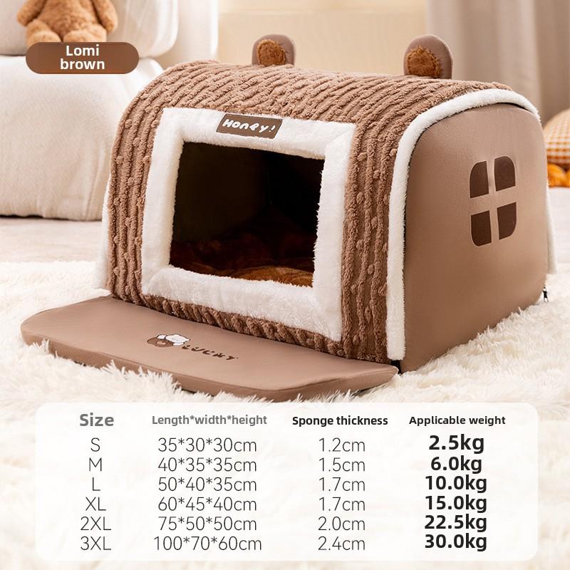 Cat Autumn and Winter Warm Yurt Three-dimensional Bear Curved House Cat Nest Teddy Small Dog Dog Pet Nest