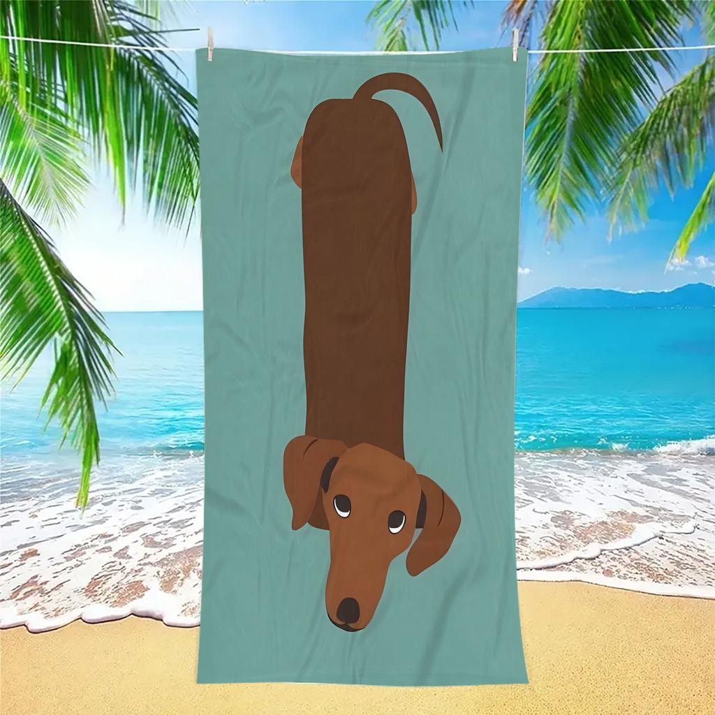 Süßes Dackel Strandtuch für den Sommer Reise-Essential Pool Strand Camping Kreuzfahrt Geschenk Mehrere Größen erhältlich