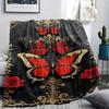 1Pc Luxurious Butterfly Print Flannel Blanket, High Quality Comfortable for All Seasons, Home Decor, Warmth and Comfort, Perfect for Gifts