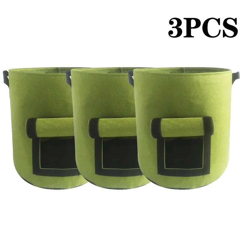 5/10Gallon Felt Plant Grow Bags Nonwoven Fabric Garden Potato Pot Greenhouse Vegetable Growing Bags Moisturizing Vertical Tools