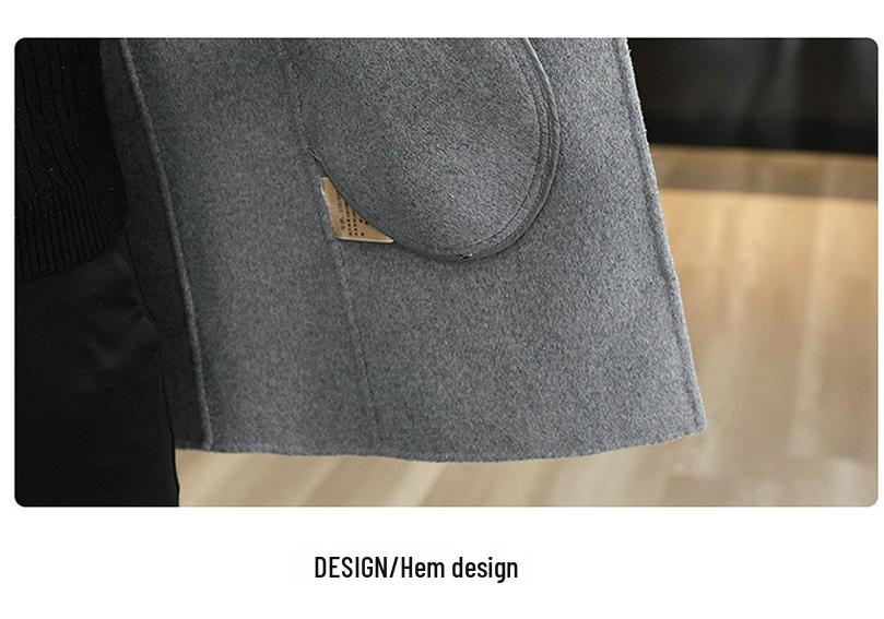 Men's 2024 Autumn/Winter Slim Fit Wool Tweed Coat - Korean Style Mid-Length Trench with Velvet Lining