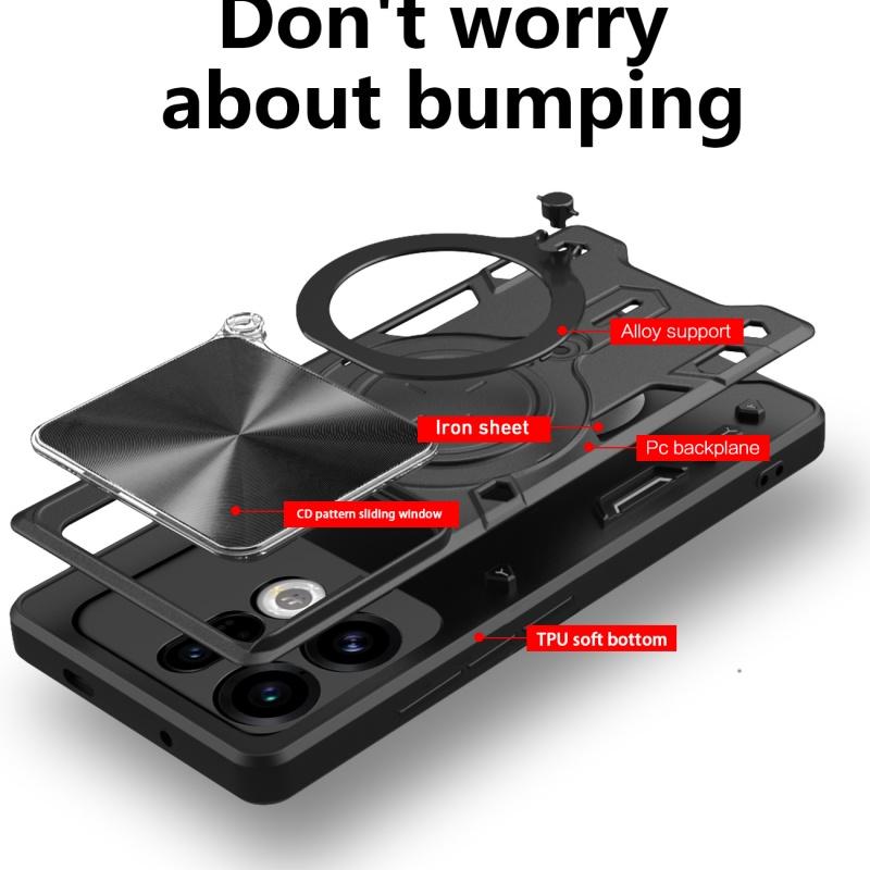 For OPPO Find X9 5G Case Magnetic Car Holder Ring Armor Phone Case For OPPO FindX9 5G Slide Lens Protect Cover