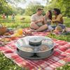 Multi-compartment Rotating Snack Tray Spinning Compartment Platter  Party Appetizers