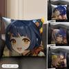 Xiangling Genshin Impact Cushion Cover Natural Linen Organic Fabric DoubleSided Printing Sofa Home Decor Gift Pillow Case