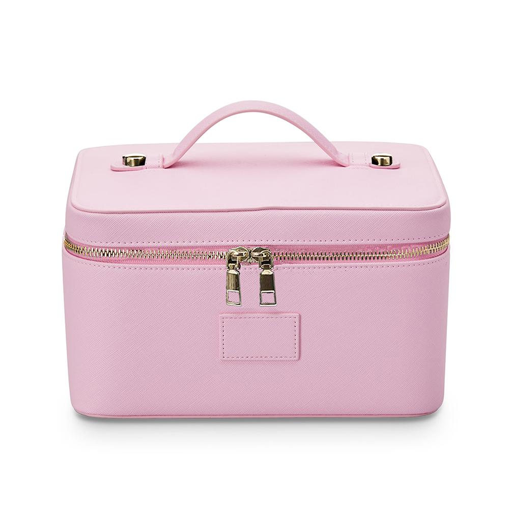 Large Capacity Makeup Bag Portable Fashion PU Leather Handheld Cosmetic Case Solid Color Travel Outdoor Storage Cosmetic Bags