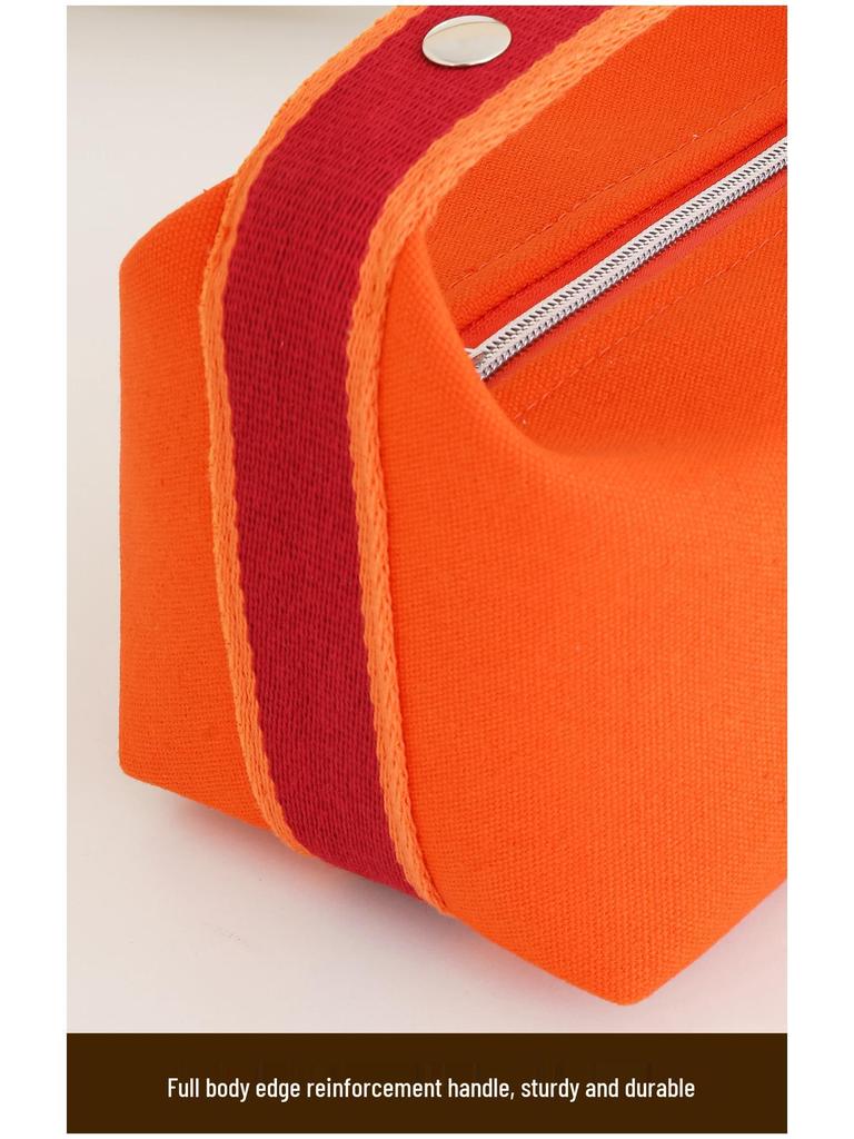 H House Canvas Travel Toiletry & Makeup Bag: Portable Women's Lunch Box & Cosmetics Storage Handbag