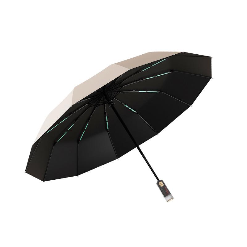 Fully automatic section umbrella 36 bone big umbrella weather and rain parasol umbrella large folding windproof reinforced umbrella