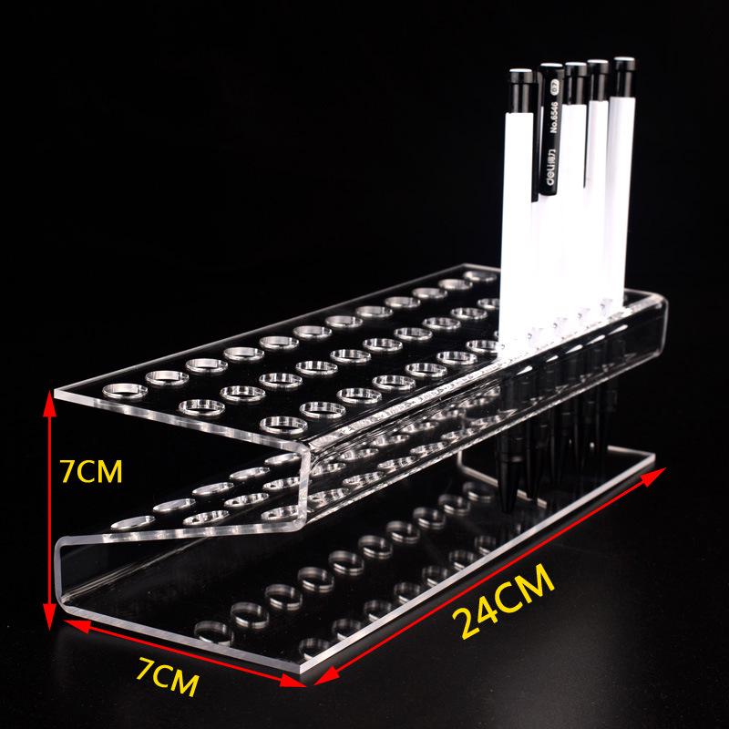 Transparent Acrylic Pen and Pencil Holder Display Rack for Stationery, Eyebrow Pencils, and Children's Hairpins.