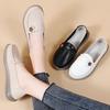 New modelSpring Leather Loafers Women'S Casual Single Shoes, Overalls, Bun Shoes, Non-Slip And Breathable Versatile Mother Shoes Women