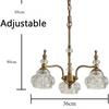 Vintage Gold Glass Chandelier with Matte Brushed Antique Bronze Finish