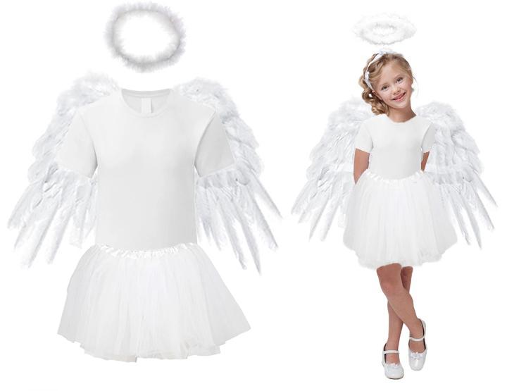 Angel Set T-shirt Wings Halo Tutu 128Cm