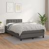 Exclusive House - Bed Slat Base with Grey Faux Leather Mattress 120x190 Cm