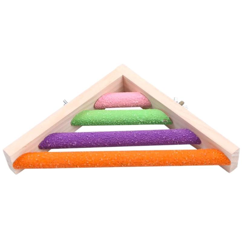 Wood Perch Bird Toy Parrot Corner Shelf Stand Platform for Cage Suitable for Small and Medium Birds 7 by 7 Inch