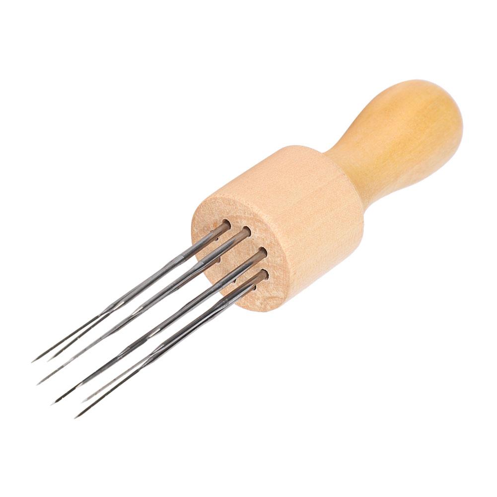 Outil professionnel de feutrage à l'aiguille à 8 aiguilles Portable Manche en bois DIY Aiguille de feutrage