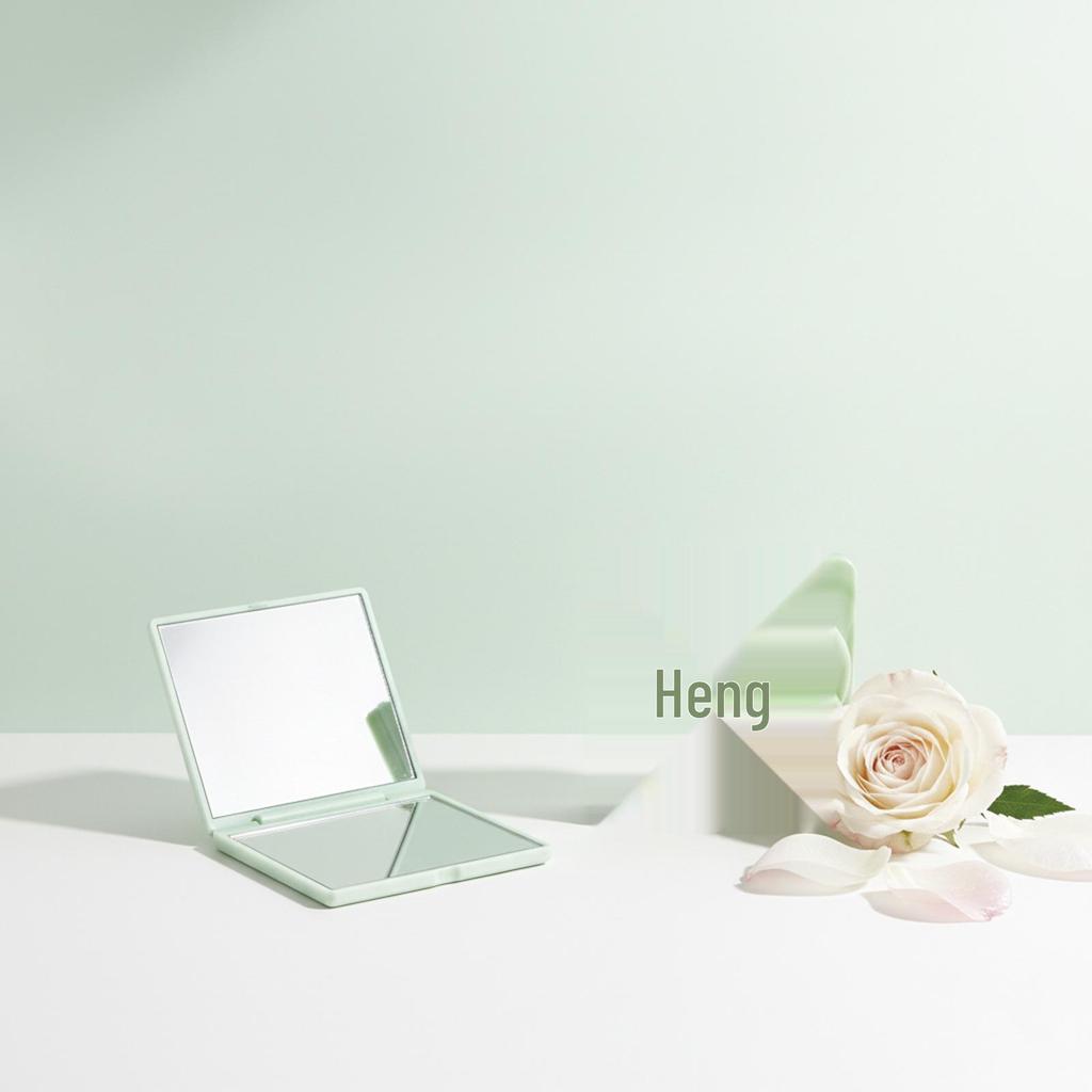 Portable Folding Rose Mirror: Compact HD Double-Sided Makeup Mirror with Flip-Top Design