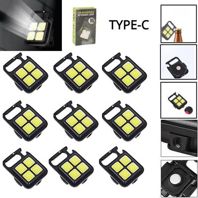 Multifunktionale tragbare Taschenlampe, hohe Helligkeit, Mini-Arbeitslicht, starkes magnetisches, tragbares Lade-Schlüsselanhänger-Licht