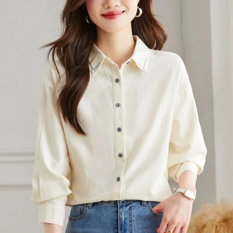 Women S Long Sleeve Cotton Shirt Casual Autumn Commute