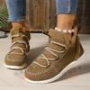 Women's Vintage Thicken Warm Low Top Snow Boots  Winter  Fashion Versatile Plush Fluffy Comfortable Non Slip Cotton Boots
