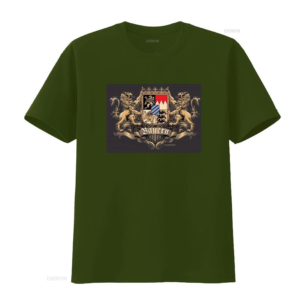 Męska Koszulka z Herbem Lwa Bawarii Unikalny Design z Napisami Idealna dla Mężczyzn Wysoka Jakość vintage Prana homme Codzienna Miękka