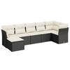 VidaXL Salon de Jardin avec Coussins 7 pcs, Canapés de Terrasse, Ensemble de Meubles de Patio, Mobilier d'Extérieur, Noir 3263192