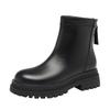 Red Dragonfly Women's Thick-Soled Ankle Boots Mid-Calf Slimming, Plus Velvet Warm Leather Boots - New 2024 Autumn/Winter Collection