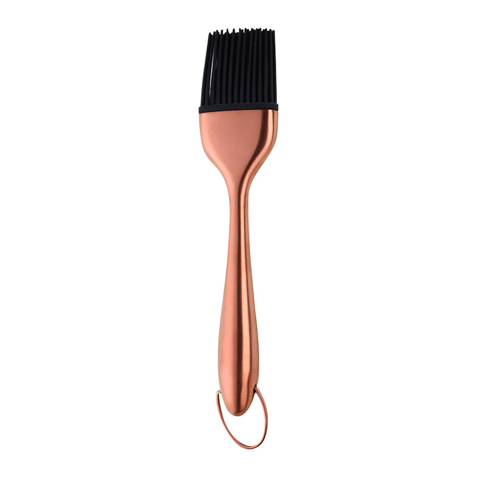 

Щетка для барбекю из нержавеющей стали с ручкой с титановым покрытием, съемная щетка для силиконового масла, подвесная щетка для барбекю из нержавеющей стали One Size