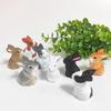 Handcrafted Solid Wood Rabbit Ornament - Small Animal Desktop Decoration DIY Gift