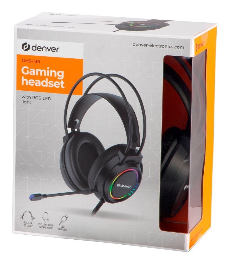 DENVER GHS-130 Gaming-Kopfhörer mit USB-Anschluss, Denver