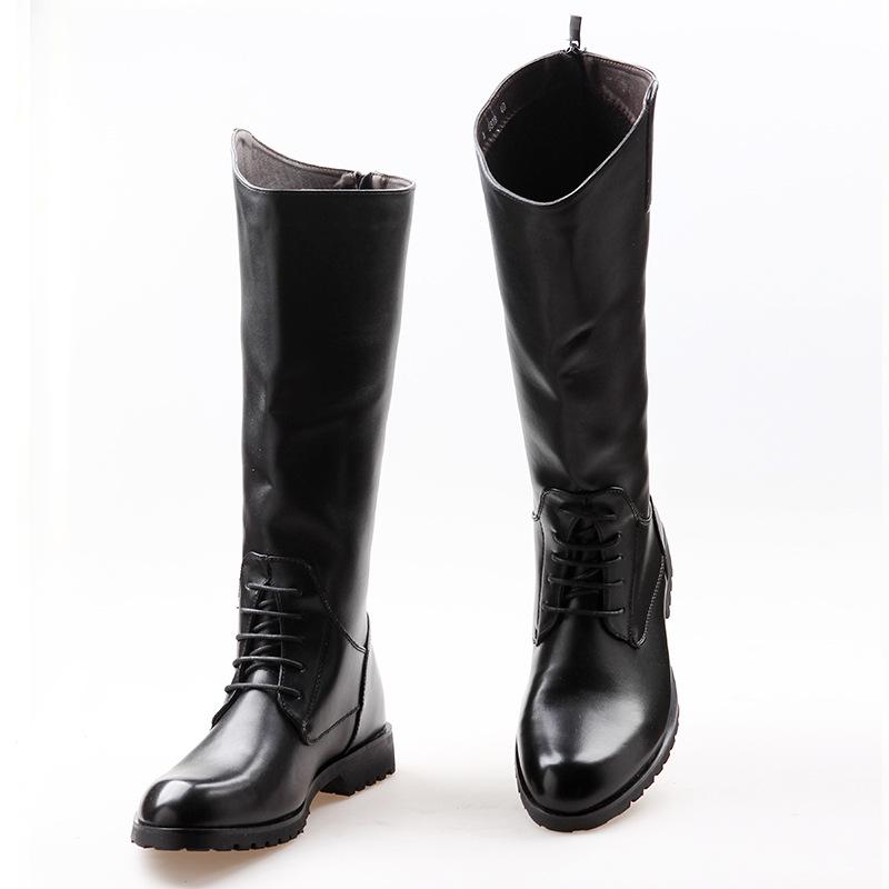 Men`s Exclusive Korean-Style High-Top Leather Boots