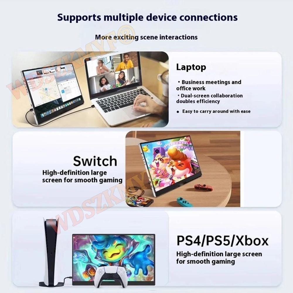 13.3" Portable Touch Monitor IPS Panel USB-C 1200P FHD 60Hz Compatible Travelling Display for PC Laptop Xbox Switch