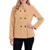 Ladies' Casual Temperament Double Breasted Solid Color V-neck Coat Jacket