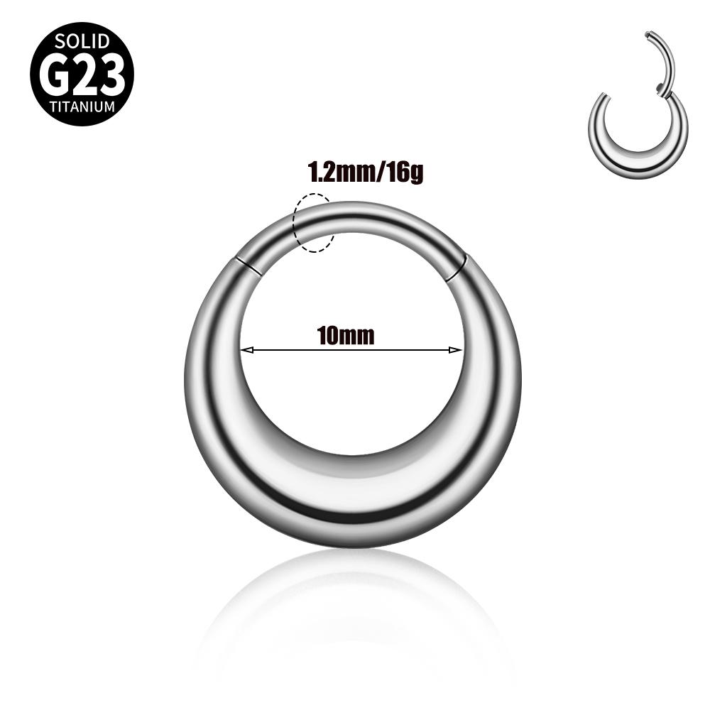 1pcs G23 Titanium Silver&Gold Color Moon Septum Nose Ring Hinged Clicker Nipple Ring Ear Studs Lobe Cartilage Piercing Jewelry 1PCS