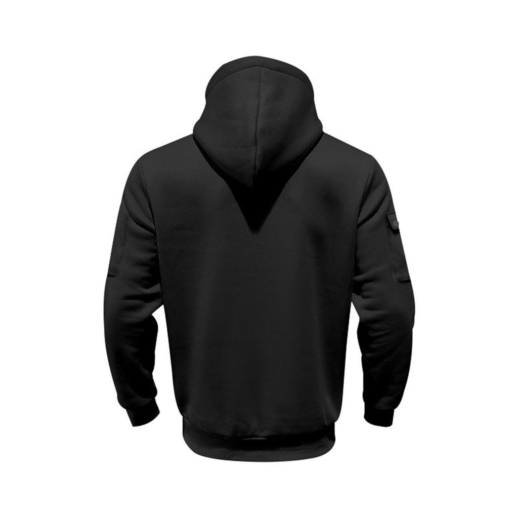Men's Loose Hooded Zipper Arm Pocket Cardigan Men's Sports Casual Sweatshirt Jacket