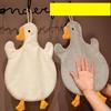 Cute Hand Towel with Hanging   Pure Cotton Absorbent Decorative Kids Goose Hanging Hand Towel for Bathroom Kitchen