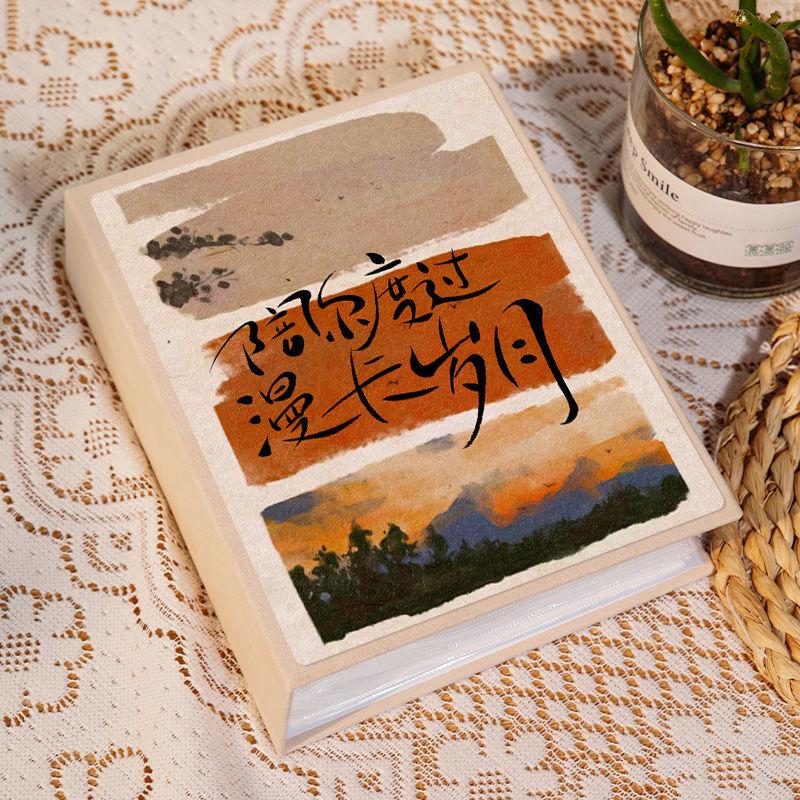 Vertikales Fotoalbum Scrapbook, 3x6 Zoll, Große Kapazität, Laminierter Karton, Inklusive Aufkleber