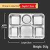 Six-Compartment 304 Stainless Steel Meal Tray