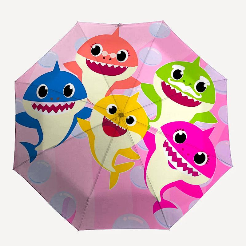 Baby Shark, Bubbles Automatic Opening and Closing, 8 rib Structure Portable Umbrella, Suitable for Men and Women in All Seasons  Perfect Gif