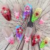 Luxury Hand-Painted 3D Floral Press-On Nails 10 Pieces Resin Artificial Nails for Weddings Parties Daily Wear