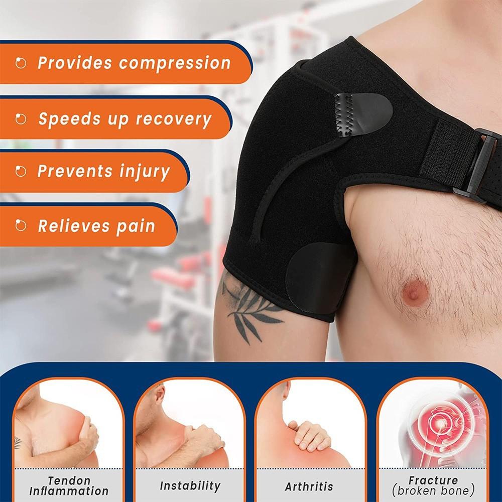 Shoulder Brace with Pressure Pad, Suitable for Both Men and Women, Adjustable Shoulder Brace for Left and Right Shoulder Protect