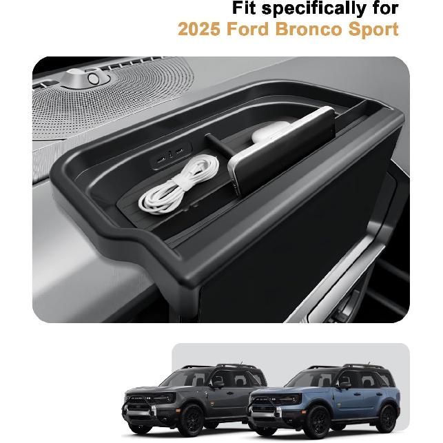 2025 Bronco Sport Dash Console Organizer - Behind Screen Organizer for 2025 Ford Bronco Sport Accessories Dashboard Storage Behind Screen Center