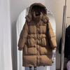 Women's 2024 Winter Hooded Down Jacket - Loose Fit, Plus Size, Mid-Length, Thick, Warm White Duck Down Outerwear